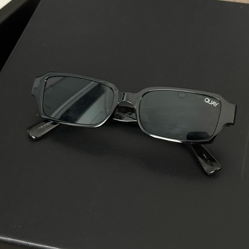 Quay Black Rectangular Sunglasses “Strange Love” - image 1